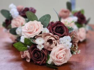 Sola Wood flowers hand dyed baby shower florals Willow Creek Inn Prescott